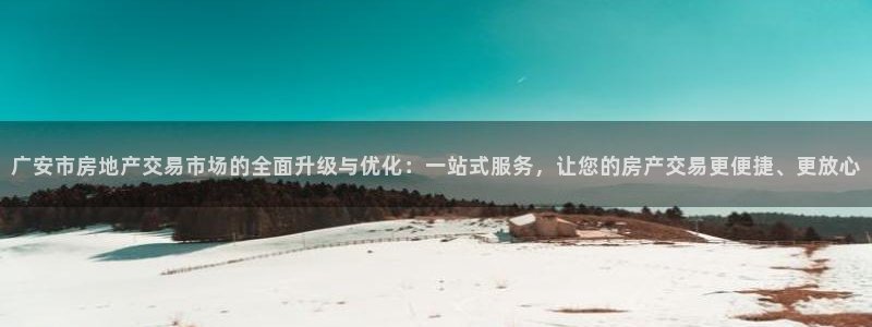 新宝5娱乐主管：广安市房地产交易市场的全面升级与优化：一站式