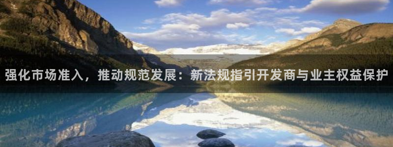 新宝5官网app：强化市场准入，推动规范发展：新法规指引开发